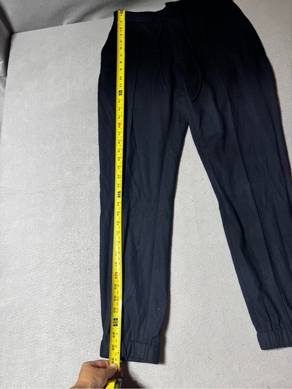 Women’s Vince 100% Wool Drawstring Pintuck Jogger Navy Size 29 - Picture 3 of 9